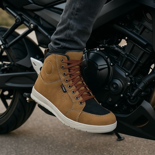 Mens brown leather - leather, motorcycle