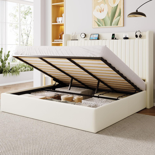 King size velvet storage bed - velvet,