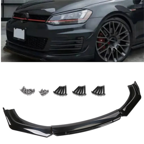 Glossy black front bumper lip - front,