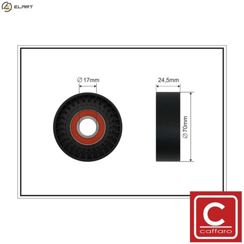 Deflectionguide pulley vribbed - pulley,