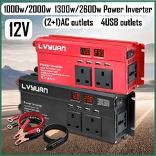 1300W/2600W Power Inverter 4USB 1000w/2000w (2+1)AC 12v to 240v Car 150W-Adapter