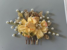 Orange Flower & Butterfly Comb