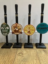 Dummy beer pump X 4 pub home bar mancave real ale genuine badges Brewery New