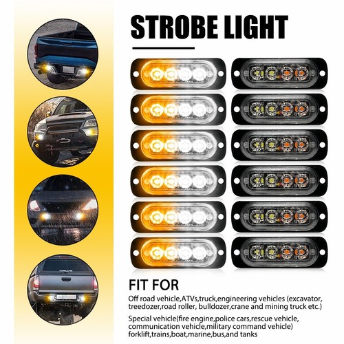 12x amber white led - 12x, tow