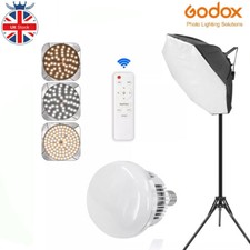 54cm Octagon Softbox+3000-7500K 150W LED Bulb Tripod Lighting Kit with Remote UK