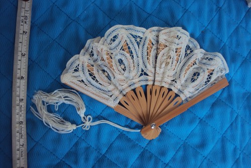 Vintage wooden doll child fan - doll/child,