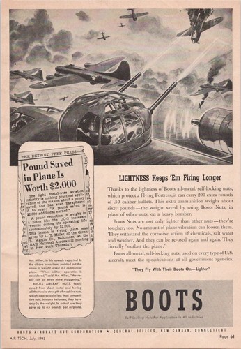 1943 boots aircraft nut wwii - boots,