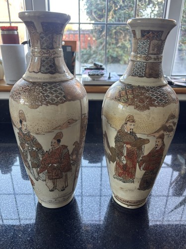 Antique hand painted pair - hand-painted,