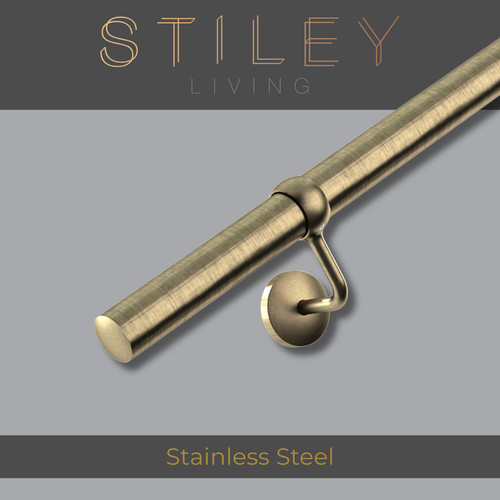 Antique brass stair handrail - antique,
