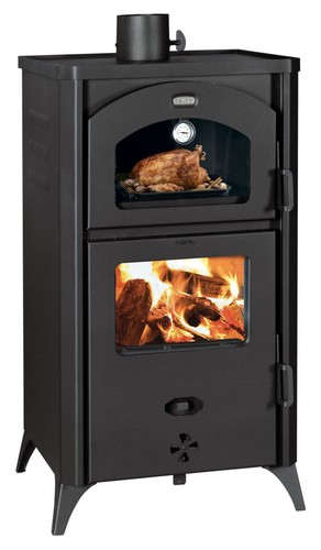 Woodburning stove with oven