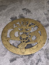 Vintage Brass Trivet Engraved