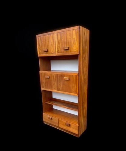 Teak mid century bookcase wall - mid,
