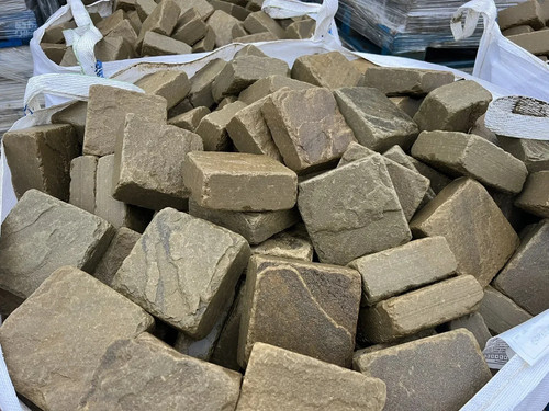 Tumbled riven yorkstone cobble - yorkstone,