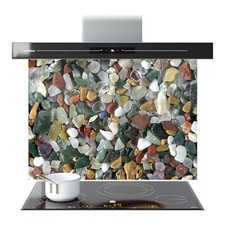 Kitchen Glass Splashback Toughened Cooker ANY SIZE Colour Stones Beach WxH
