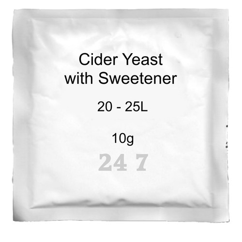 Cider yeast with sweetener - with,