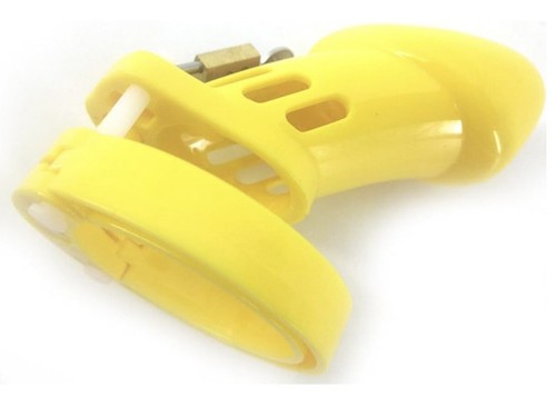 Yellow plastic small chastity - yellow, plastic/small