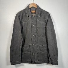 Albam Denim Work Jacket Grey Utility Chore Coat Size 1 Small Made in England