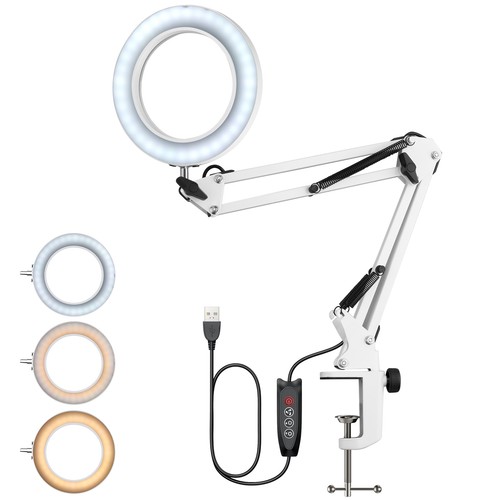 Led magnifier glass desk - magnifier,