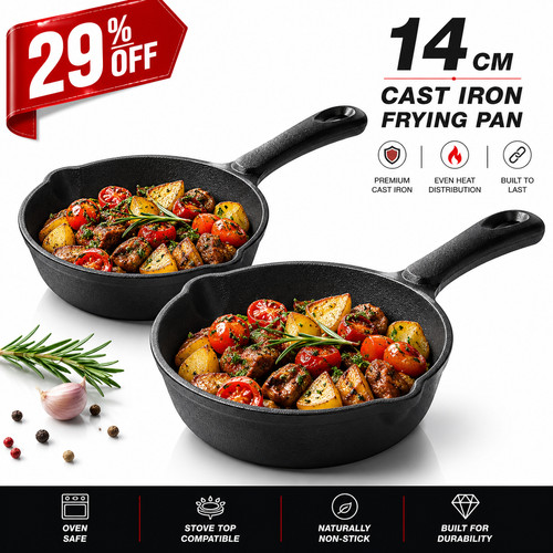 Cast iron frying - frying, 14cm