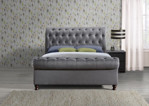 Sleigh bed frame upholstered - sleigh,