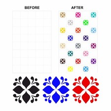 Mosaic Tile Stickers Transfers Coloured For 150mm x 150mm & 6 inch Tiles CG02