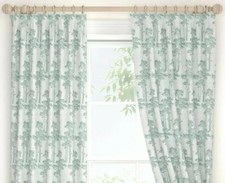 Laura Ashley Priestley Duck Egg Curtains 64” W X 54” 162 cm x 137cm NEW Rare