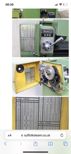 Wanted warco 220 lathe - 220, change