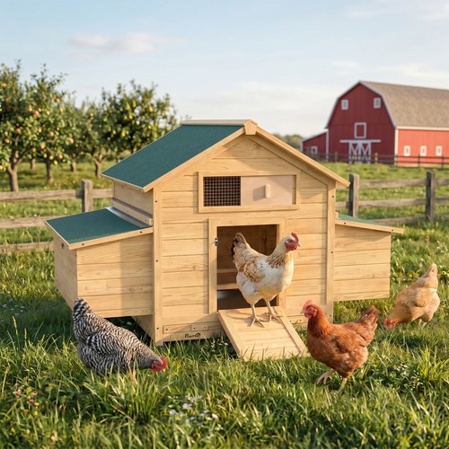 Chicken coop wooden outdoor - chicken,