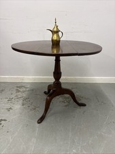 Antique Georgian Tilt-Top Tripod Table – Early Mahogany Circular Side Table