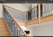 Oak Handrail & Black Iron Rake/Landing Kits Quality Uk Manufactured Stair Parts!