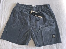 Men's Grey Stone Island Nylon Shimmer Cargo Shorts Size, Large