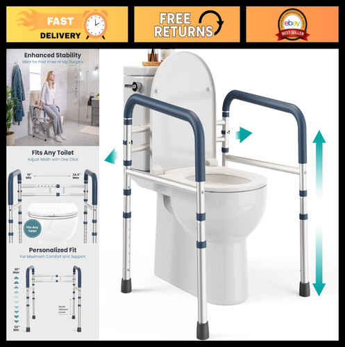 Adjustable toilet safety rails - adjustable,