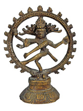 Vintage Brass Shiva Hindu God Statue Figurine Idol 5" Tall Religious