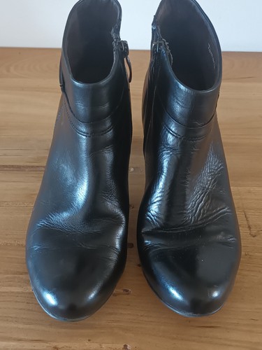 Tamaris black leather ankle - leather,