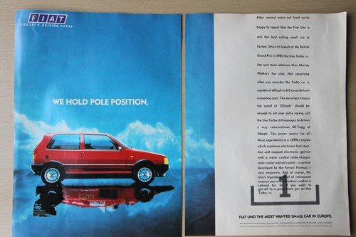 Original magazine advert fiat - advert:,