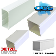 Univolt PVC Plastic Trunking 3 Metre Lengths 2x2" 4x2" 3x3" 4x4"  Stop Ends
