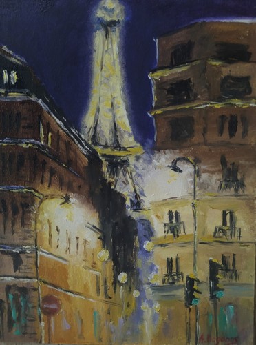 Original oil painting night - original,