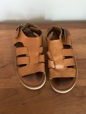 Fracap Women’s Leather Gladiator Sandals Honey Brown Vibram Sole Size 38