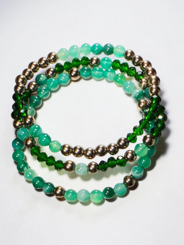 Emerald glow bracelet - stack,