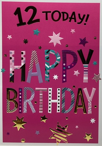12th birthday card girl stars - 12th,