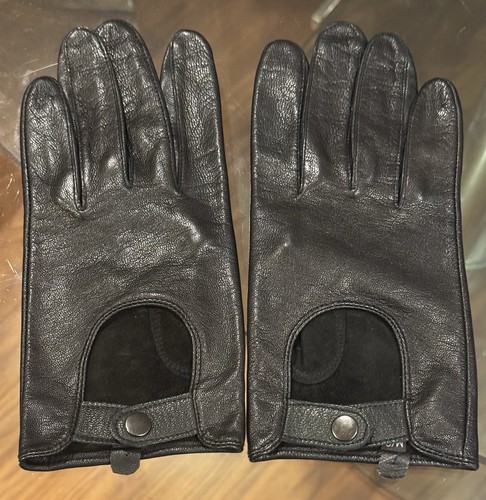 Mens black leather - leather, driving