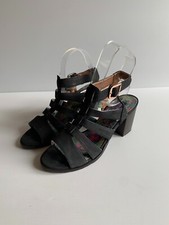 Moshulu Sparkler shoes sandals 39 6 VGC heels strappy navy nubuck leather