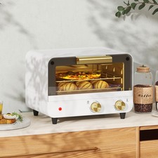 12L Mini Oven, Small Toaster Oven with Adjustable Temp and Timer, 750W, White