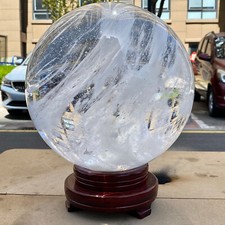 37.2LB - Clear Quartz Crystal Ball w/Stand - Powerful Energy Amplifier