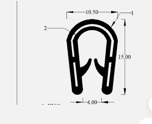 Hard rubber door seal - rubber, beading