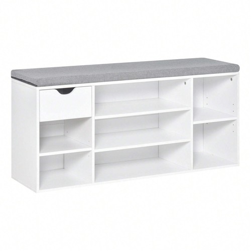 White grey shoe storage bench - white,