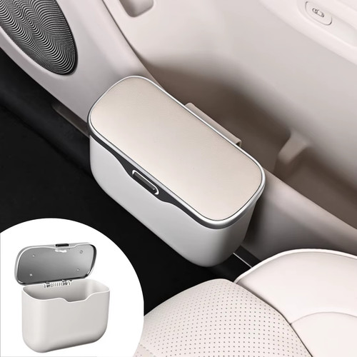 Car trash can with lid - lid, button