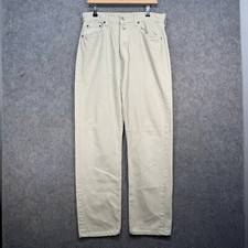 Levis 901 Jeans Mens Size UK W33 L32 Beige 100% Cotton Long Relaxed Fit Straight