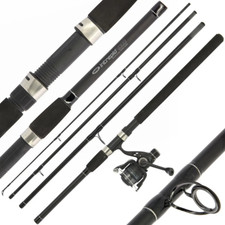 NGT Travel Fishing Rod And Reel INTREPID 9FT 4 Piece Carp Coarse Sea Spinning