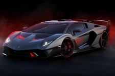 Lamborghini black on red, Super car Poster 24x36 inch